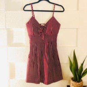 Purple Snow Maroon Striped Dress